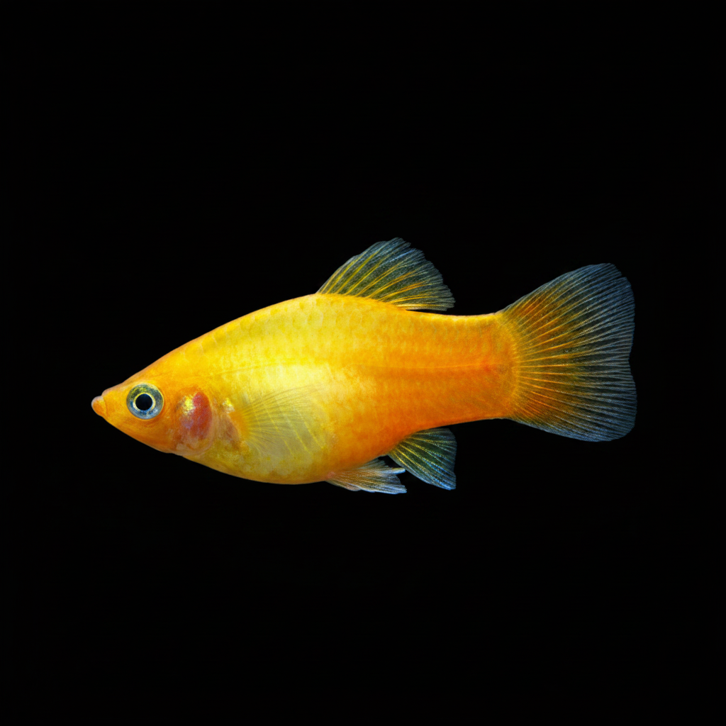 Healthy Golden Platy (Xiphophorus maculatus) photographed at Nero Labs