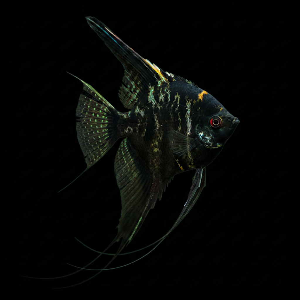 Black Marble Angelfish | Juvenile | 2-3 cm | Pack of 4 | Total Delivered Price ₹1,499/-