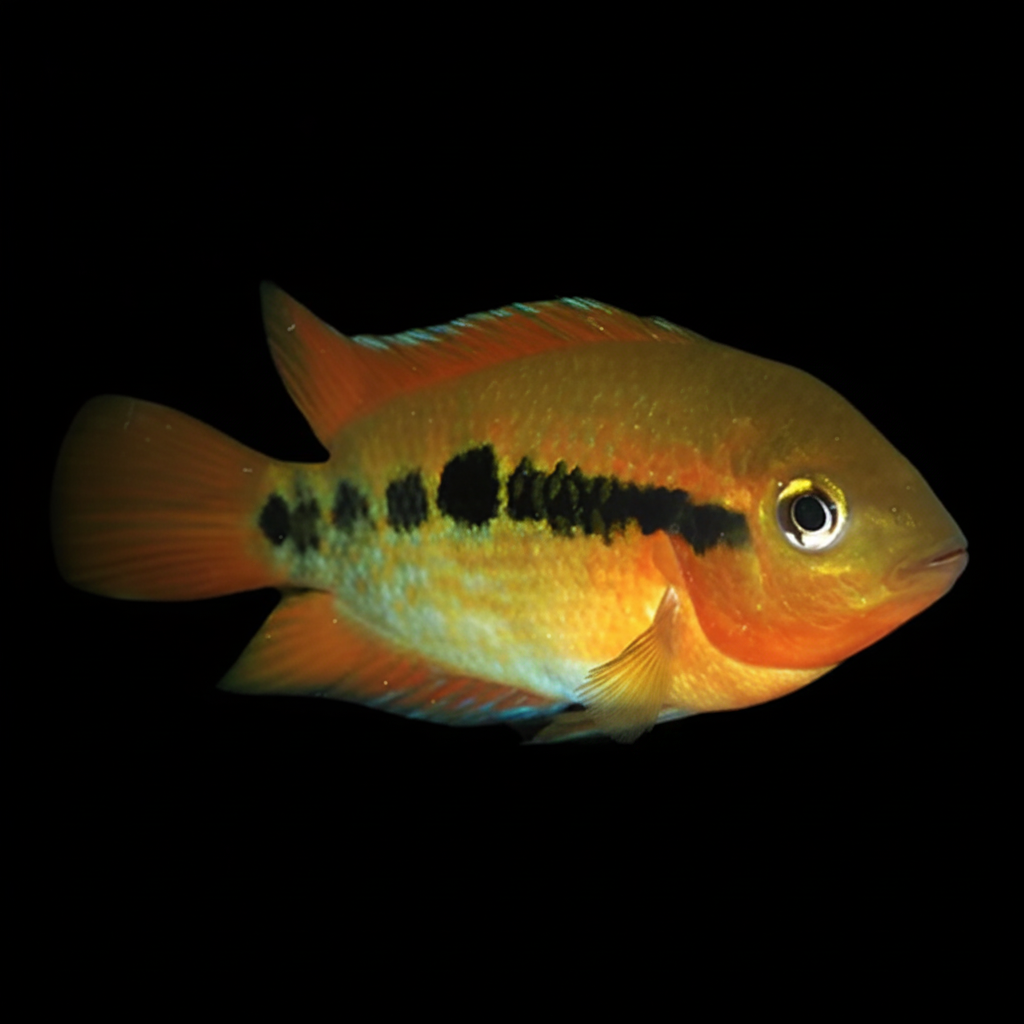 Healthy Rainbow Cichlid (Herotilapia multispinosa) photographed at Nero Labs