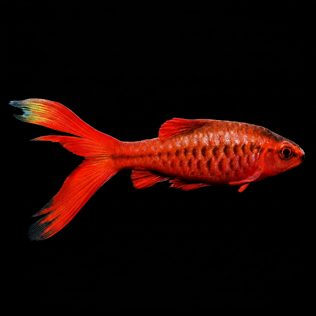 Healthy Veiltail Cherry Barb (Pethia titteya) photographed at Nero Labs